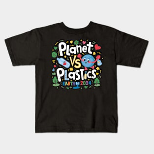 Earth Day 2024 Planet VS Plastics Men Women Kids Cute Kids T-Shirt